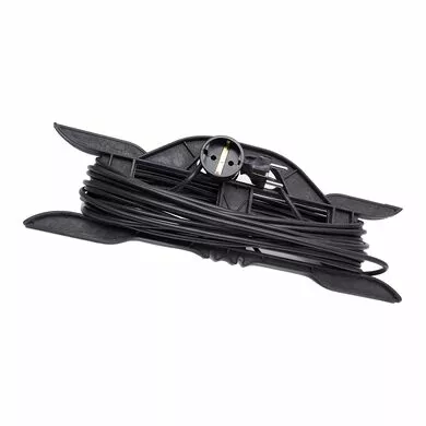 Удлинитель-шнур на рамке Stekker HM02-01-30 30м, 1 гнездо c/з 3*0,75, черный, серия Home